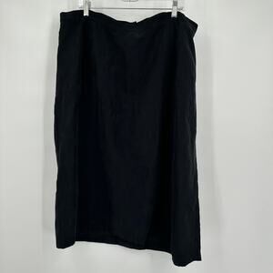 Maggie Barnes Women Midi Skirt Size 2X Black Classic Timeless Minimalist Capsule